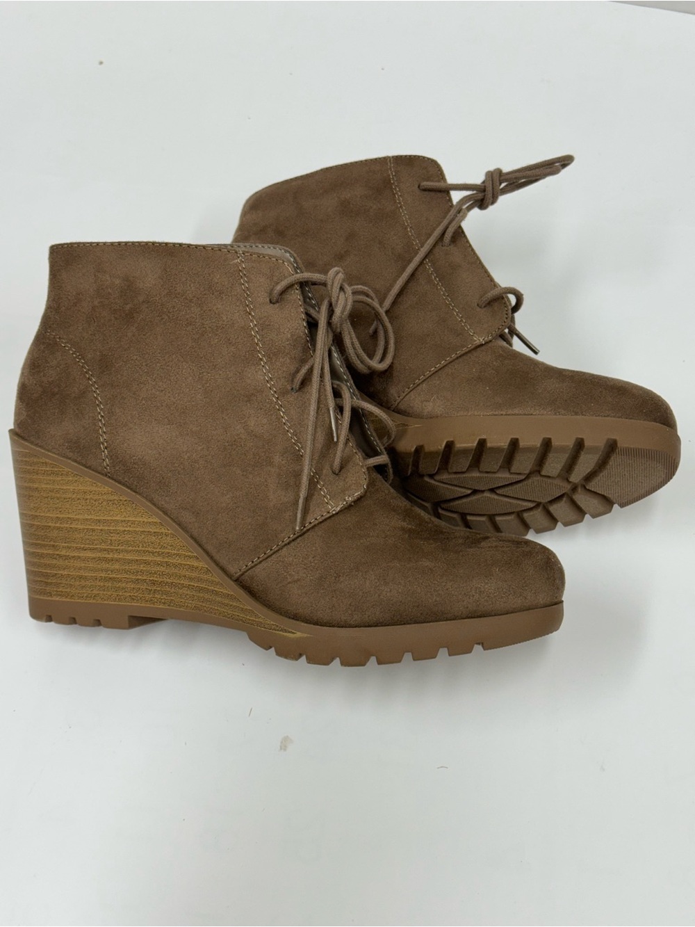 SODA Flecha-S Women's Mid Heel Ankle Boots, Warm Taupe, size 9 - New with defect